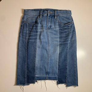 Blank NYC Distressed Denim High Waisted Skirt